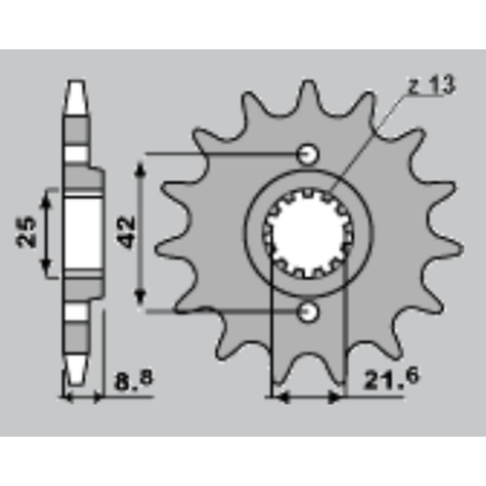 JR priekinė žvaigždė 523 15 KAWASAKI KLR600 (JTF516.15)