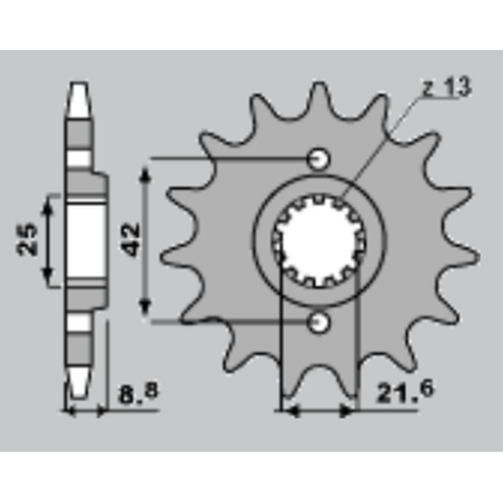 JR priekinė žvaigždė 523 15 KAWASAKI KLR600 (JTF516.15)
