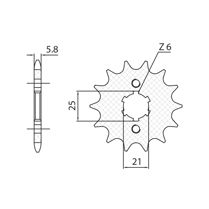 SUNSTAR front sprocket 2076 13 YAMAHA XV 125 VIRAGO '97-'01 (JTF1573.13) (pitch 520) (207613JT)