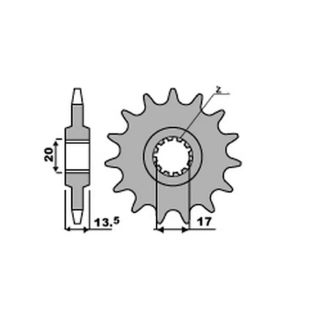 CHT priekinė žvaigždė 153 11 FANTIC 200/212/249 (žingsnis 520)