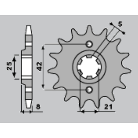 CHT front sprocket 575 15 (A4250575150) 575 15 YAMAHA XT 600 '83-'86, TT600, XT550 (JTF575.15) (pitch 520) (57515JT)