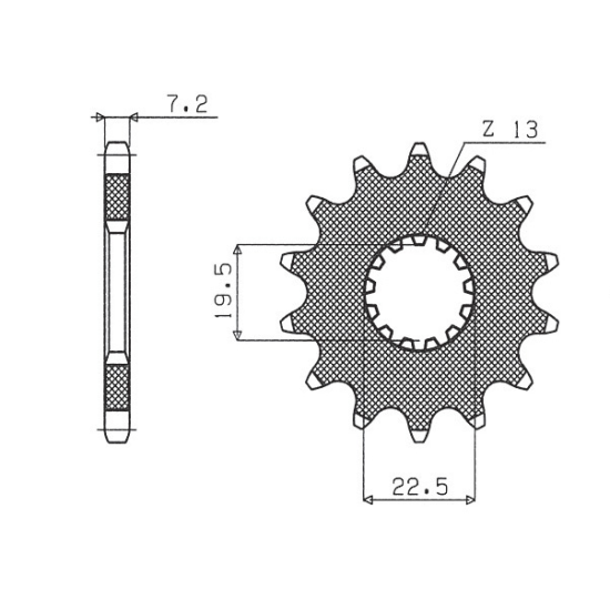 SUNSTAR front sprocket 433 14 SUZUKI GSF 400 BANDIT '90-96 (JTF433.14) (pitch 525) (43314JT)