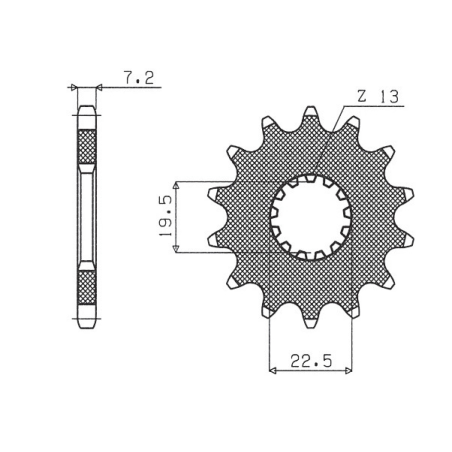 SUNSTAR front sprocket 433 14 SUZUKI GSF 400 BANDIT '90-96 (JTF433.14) (pitch 525) (43314JT)