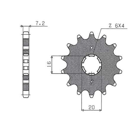 SUNSTAR front sprocket 517 14 KAWASAKI KMX 125, KDX 125 (JTF417.14) (pitch 428) (51714JT)