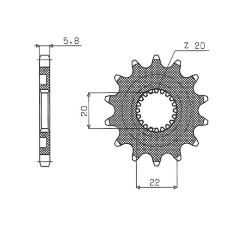 SUNSTAR front sprocket 2103 12 YAMAHA YZF 250 '01-'17, WRF 250 '01-'17 (JTF1590.12) (pitch 520) (210312JT)