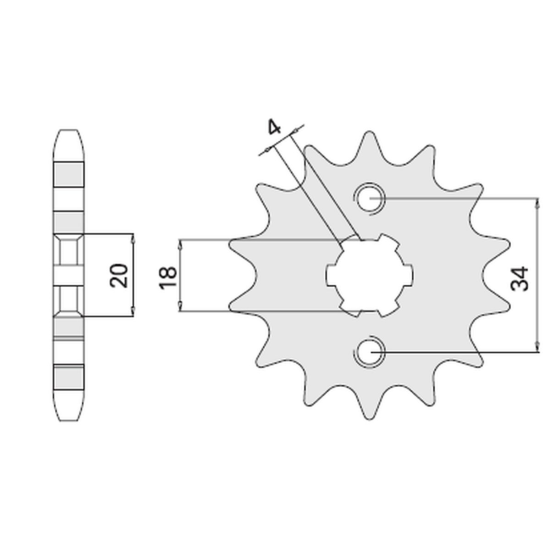 CHT front sprocket 273 13 (A4250328131) (328-13) HONDA XL-R 125/200 '81-'00