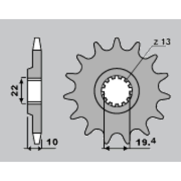JR priekinė žvaigždė 435 13 SUZUKI RM 250 '89-'08, DRZ 400, DR 350 (JTF432.13)