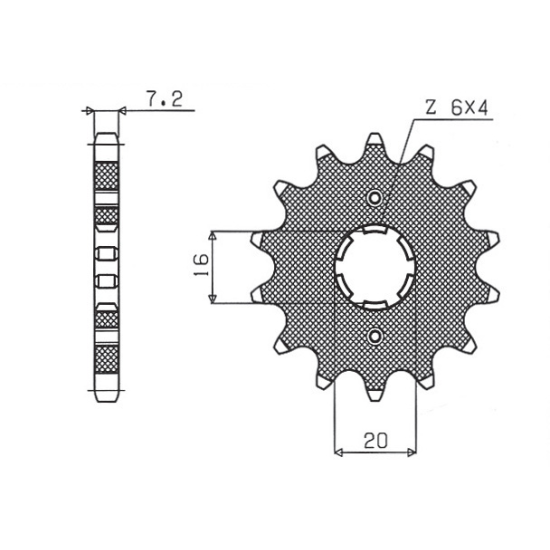 SUNSTAR front sprocket 263 14 SUZUKI RM 80/85, YAMAHA XT 125 R/X (JTF1263.14) (pitch 428) (26314JT)
