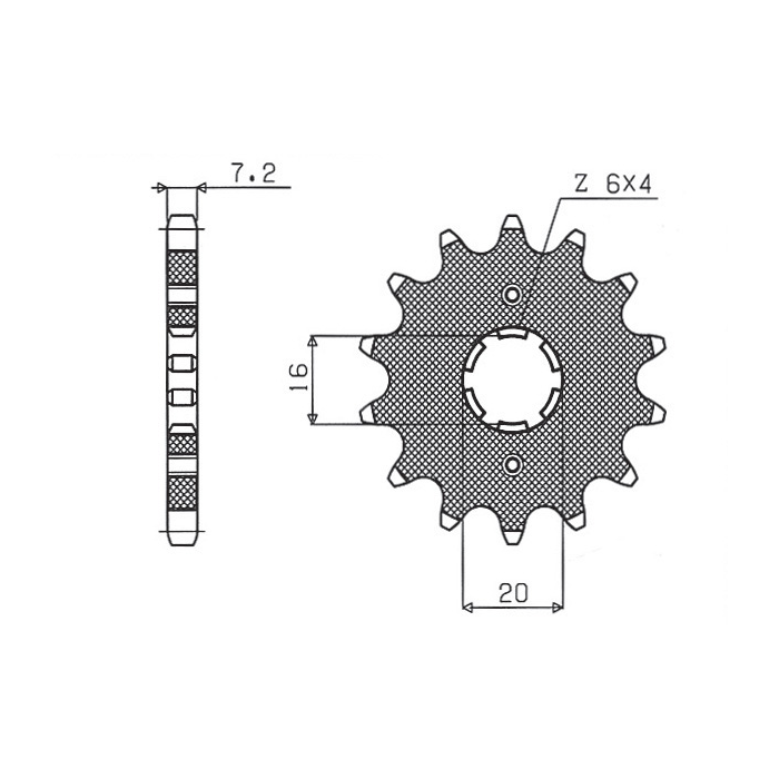 SUNSTAR front sprocket 263 14 SUZUKI RM 80/85, YAMAHA XT 125 R/X (JTF1263.14) (pitch 428) (26314JT)