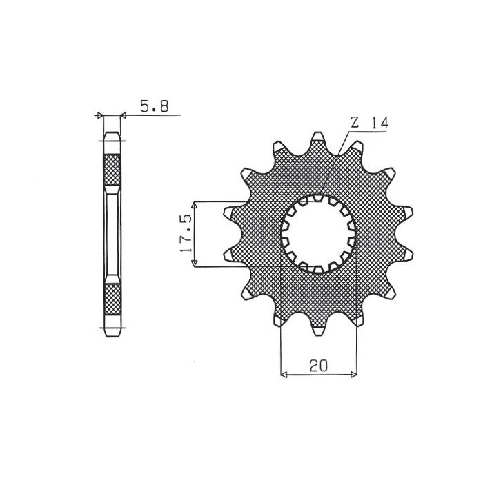 SUNSTAR front sprocket 440 13 YAMAHA YZ 125 '87-'04 (JTF564.13) (pitch 520) (44013JT)
