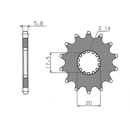 SUNSTAR front sprocket 440 13 YAMAHA YZ 125 '87-'04 (JTF564.13) (pitch 520) (44013JT)