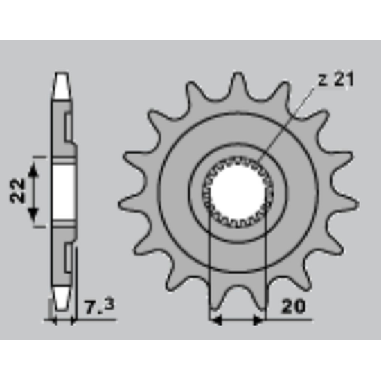 CHT front sprocket 2120 12 HONDA CRF 250 '04-'17, CR 125 '04-'07 (JTF1323.12)