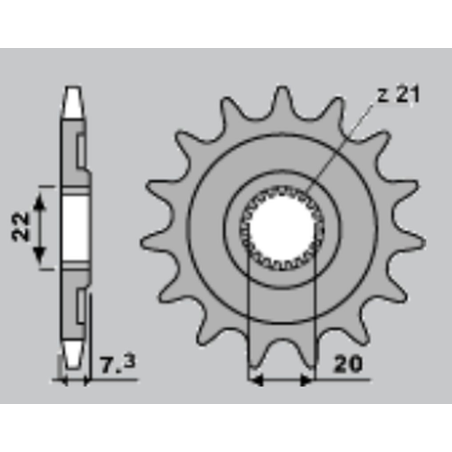 CHT priekinė žvaigždė 2120 12 HONDA CRF 250 '04-'17, CR 125 '04-'07 (JTF1323.12)