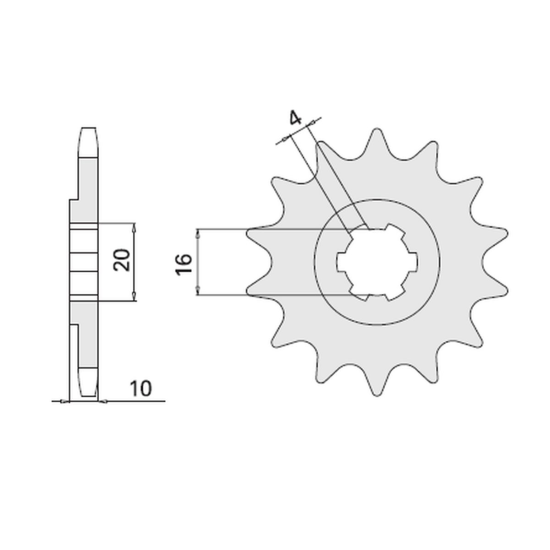 CHT front sprocket 799 14 SUZUKI GZ 125 VL 125/GN 125 (4037-14) (JTF410.14)