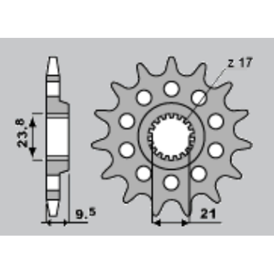 JR front sprocket 2133 14 SUZUKI RMZ 450 '05-'13 (JTF1441.14)