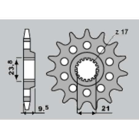 JR front sprocket 2133 14 SUZUKI RMZ 450 '05-'13 (JTF1441.14)