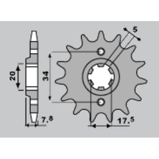 JR front sprocket 279 13 (32713JT) HONDA XR 250R '91-'94, NSR 125 '94-'02