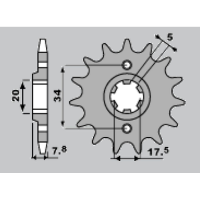 JR front sprocket 279 13 (32713JT) HONDA XR 250R '91-'94, NSR 125 '94-'02
