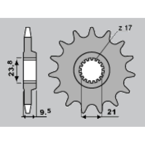 JR front sprocket 342 14 HONDA CR 250 '88-'07, CRF 450 '02-'22, CRF 250R '22-'23 (JTF284.14)