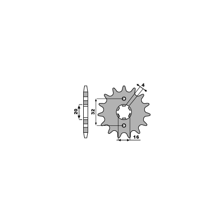 PBR priekinė žvaigždė 2182 14 18NC YAMAHA WR 125 R/X 09-11, YZF 125 R 08-11 (žingsnis 428)