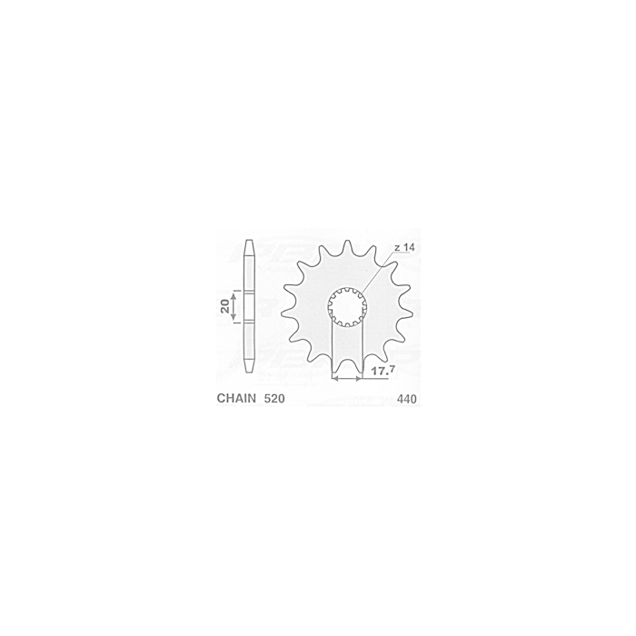 CHT front sprocket 440 14 (A4250564140) YAMAHA YZ 125 '87-'04