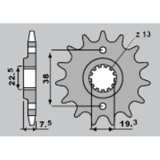 JR front sprocket 2116 14 SUZUKI LTR 450 '06-'12, LTZ 400 '03-'13, RMX 450 '10-'13, KAWASAKI KFX 400, HYOSUNG TE 450 (JTF1401