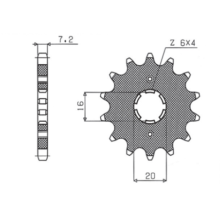 SUNSTAR front sprocket 263 13 SUZUKI RM 80/85, YAMAHA XT 125 R/X (JTF1263.13) (pitch 428) (26313JT)