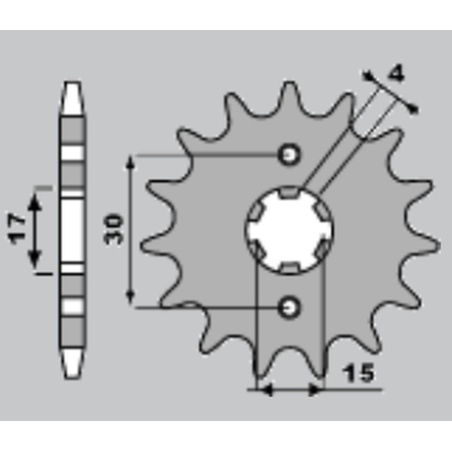 PBR priekinė žvaigždė 274 15 18NC HONDA MTX 80 R2 87-92 (žingsnis 428)
