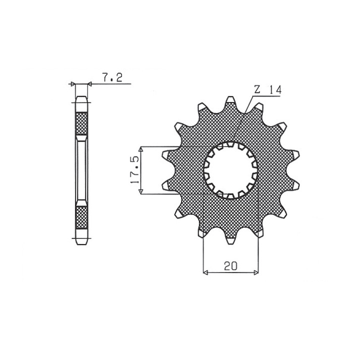 SUNSTAR front sprocket 577 14 YAMAHA DT 125R (-2) (JTF558.14) (pitch 428) (57714JT)