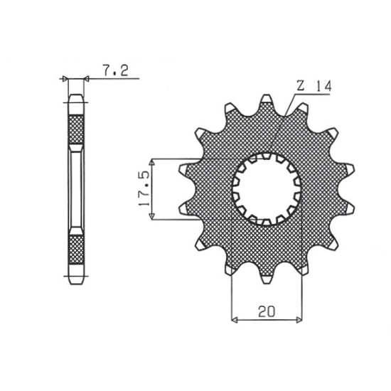 SUNSTAR front sprocket 577 16 YAMAHA DT 125R '93-'06 (JTF558.16) (pitch 428) (57716JT)