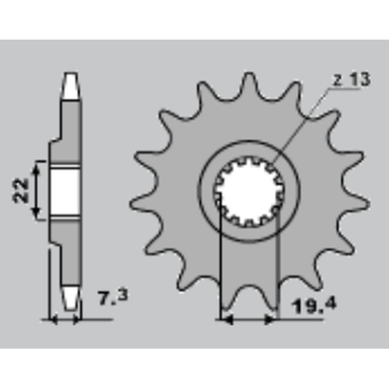 CHT front sprocket 434 15 SUZUKI GZ 250 MARAUDER '00-'10 (JTF434.15)
