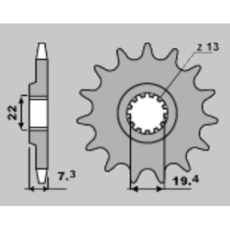 CHT front sprocket 434 15 SUZUKI GZ 250 MARAUDER '00-'10 (JTF434.15)