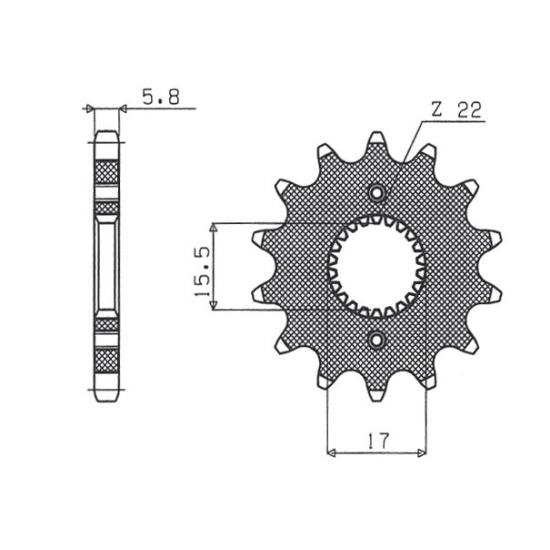 SUNSTAR front sprocket 332 15 HONDA CR 80/85 '86-'07 (JTF1256.15) (pitch 420) (33215JT)
