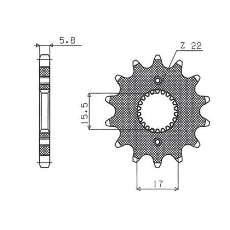 SUNSTAR priekinė žvaigždė 332 15 HONDA CR 80/85 '86-'07 (JTF1256.15) (žingsnis 420) (33215JT)