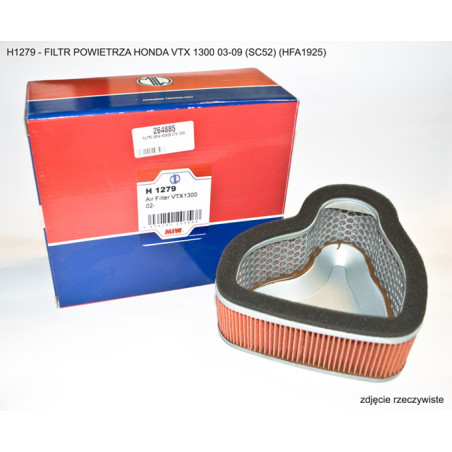 MIW (MEIWA) filter for Honda VTX 1300 03-09 (SC52) (HFA1925) (OEM: 17213-MEA-670)
