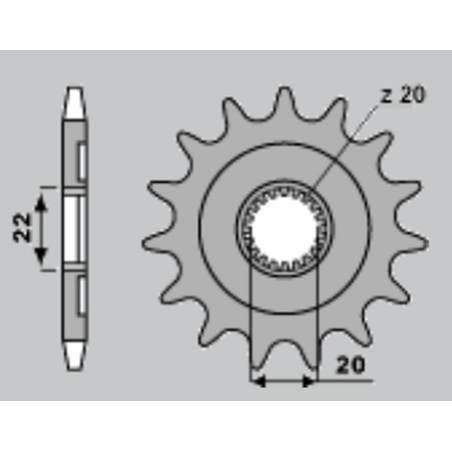 JR priekinė žvaigždė 2103 12 YAMAHA YZF 250 '02-'09