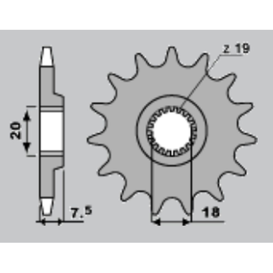 JR front sprocket 340 13 HONDA CR 125 '87-'03 (JTF326.13)