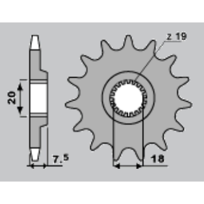 JR front sprocket 340 13 HONDA CR 125 '87-'03 (JTF326.13)