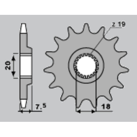 JR front sprocket 340 13 HONDA CR 125 '87-'03 (JTF326.13)