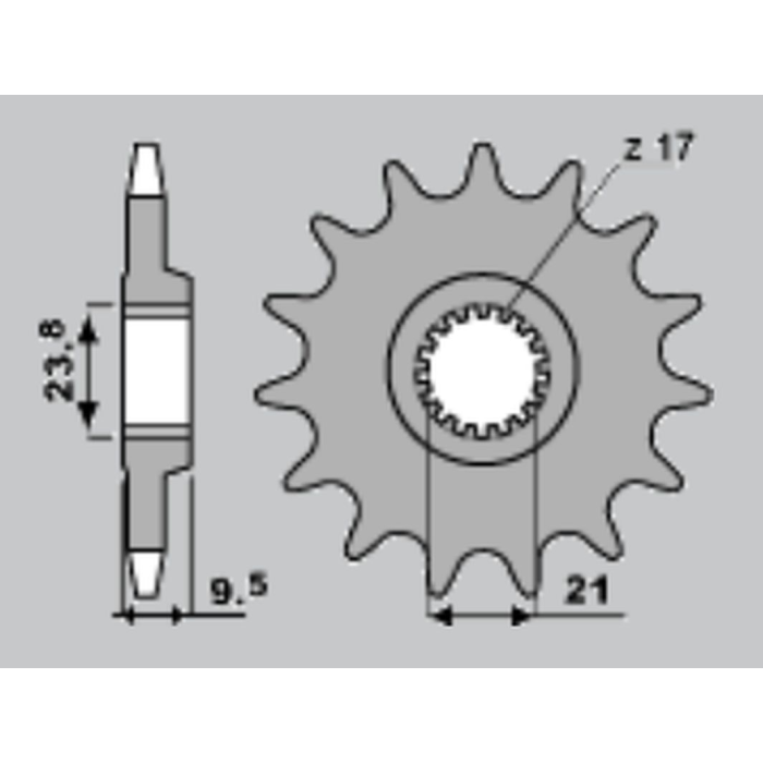 JR front sprocket 342 12 (28412JT) HONDA CR 250 '88-'07, CRF 450 '02-'15