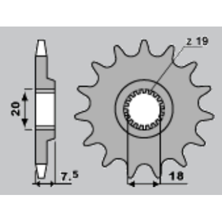 CHT front sprocket 340 13 HONDA CR 125 87-03 (pitch 520) (JTF326.13)