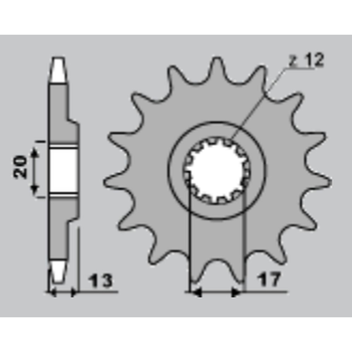 GROSSKOPF front sprocket 2123 12 TM 125 '01-21, TM 144 '08-21 (212312) (pitch 520)
