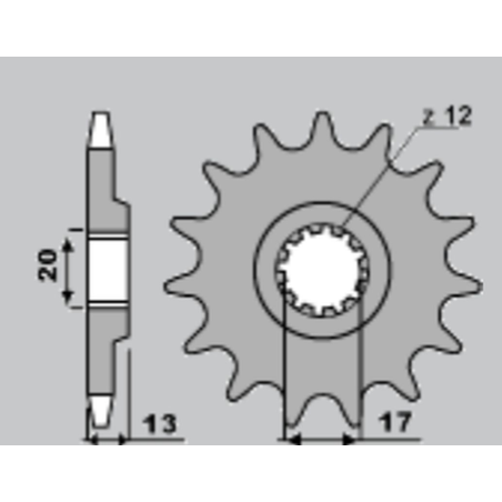 GROSSKOPF front sprocket 2123 14 TM 125 '01-'21 / TM 144 '08-'21 (pitch 520)