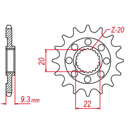 GROSSKOPF front sprocket 2146 13 KAWASAKI KXF 250 '06-'20 (JTF1446.13)