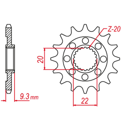 GROSSKOPF front sprocket 2146 15 KAWASAKI KXF 250 '06-'20 (+2) (JTF1446.15)