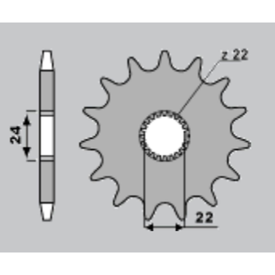 JR front sprocket 406 14 APRILIA 125 (39414JT)