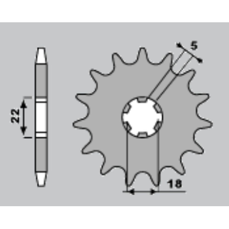 JR front sprocket 423 13 KAWASAKI KX 125 '94-'08 (JTF1445.13)