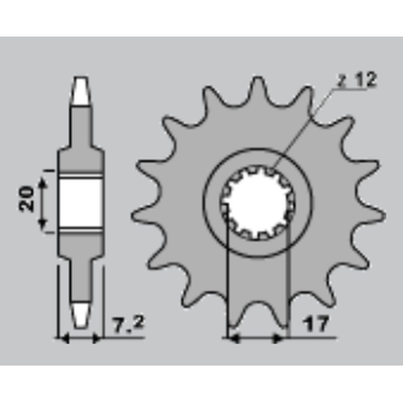 CHT front sprocket 600M 13 (JTF1120.13)