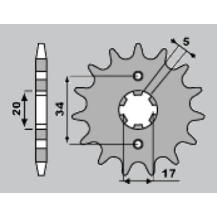 CHT front sprocket 2037 17 HONDA CBR 125 '04-'14, CBF 125 '09-'14 (JTF1264.17)