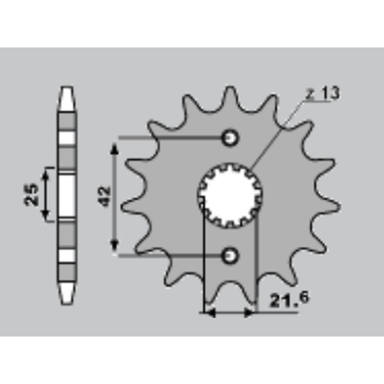 JR front sprocket 513 15 (51915JT) KAWASAKI ZZR 600 '90-'92, YAMAHA THUNDERCAT